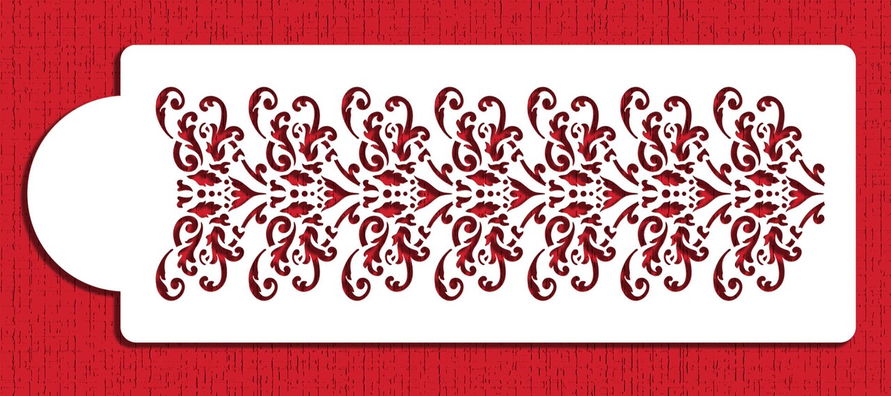 Lace Cake Stencil Set #3 | C364 by Designer Stencils | Cake Decorating Tools | Baking Stencils for Royal Icing, Airbrush, Dusting Powder | Reusable Plastic Food Grade Stencil for Cakes | Easy to Use & Clean Cake Stencil